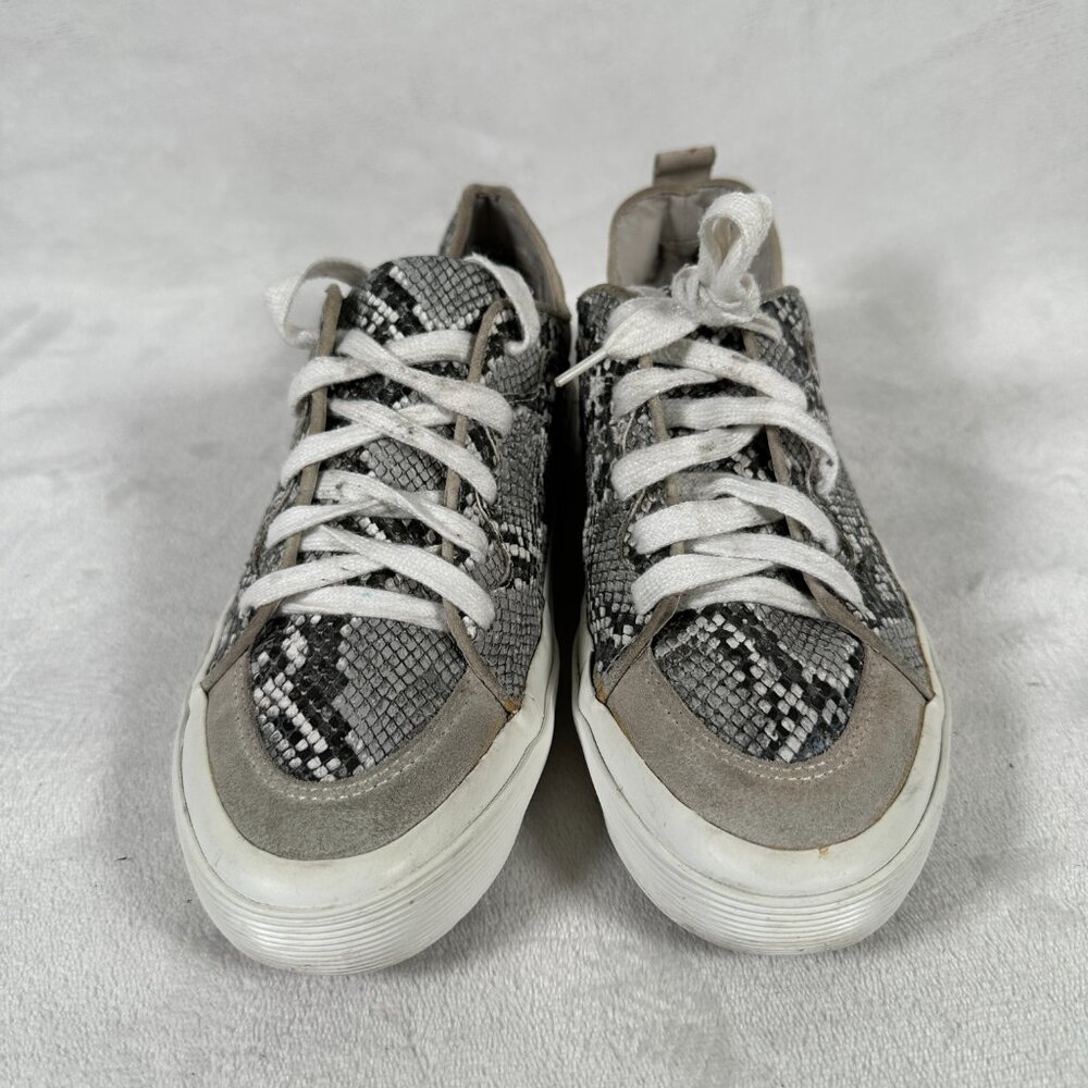 Zara Keds Women Size EUR 38 US 7.5 Snakeskin Print Lace Up Casual Sneakers - Picture 3 of 9